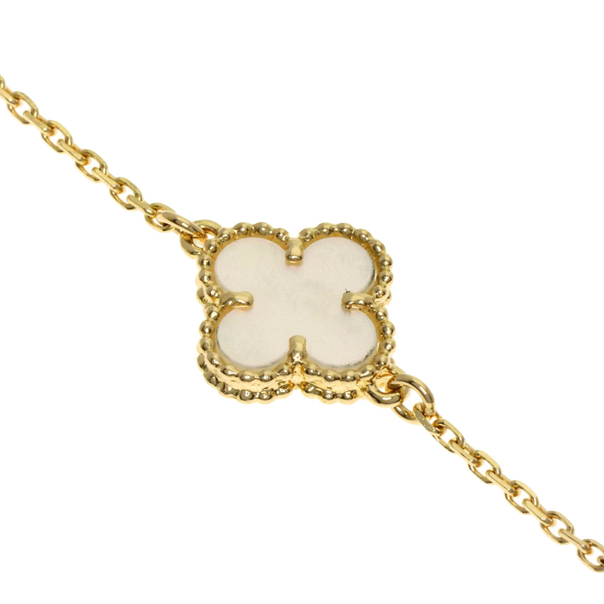 Van Cleef & Arpels Sweet Alhambra Mother of Pearl Bracelet K18 Yellow Gold Ladies [Used]