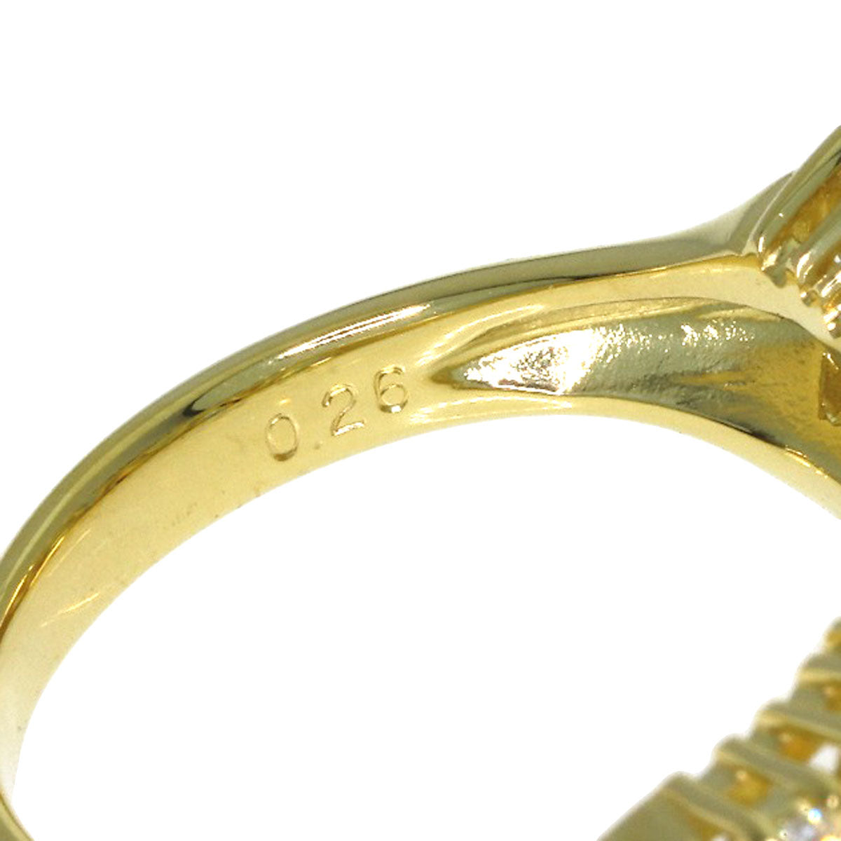 Citrin Peridot Blue Topaz Diamond Ring K18 Yellow Gold 5.3g　Ladies