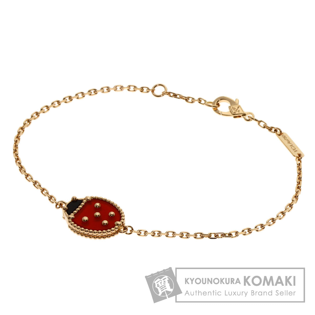 Van Cleef & Arpels Lucky Spring Onyx Carnelian Bracelet K18 Pink Gold Ladies [Used]