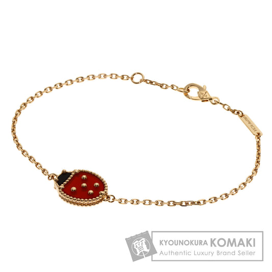 Van Cleef & Arpels Lucky Spring Onyx Carnelian Bracelet K18 Pink Gold Ladies [Used]