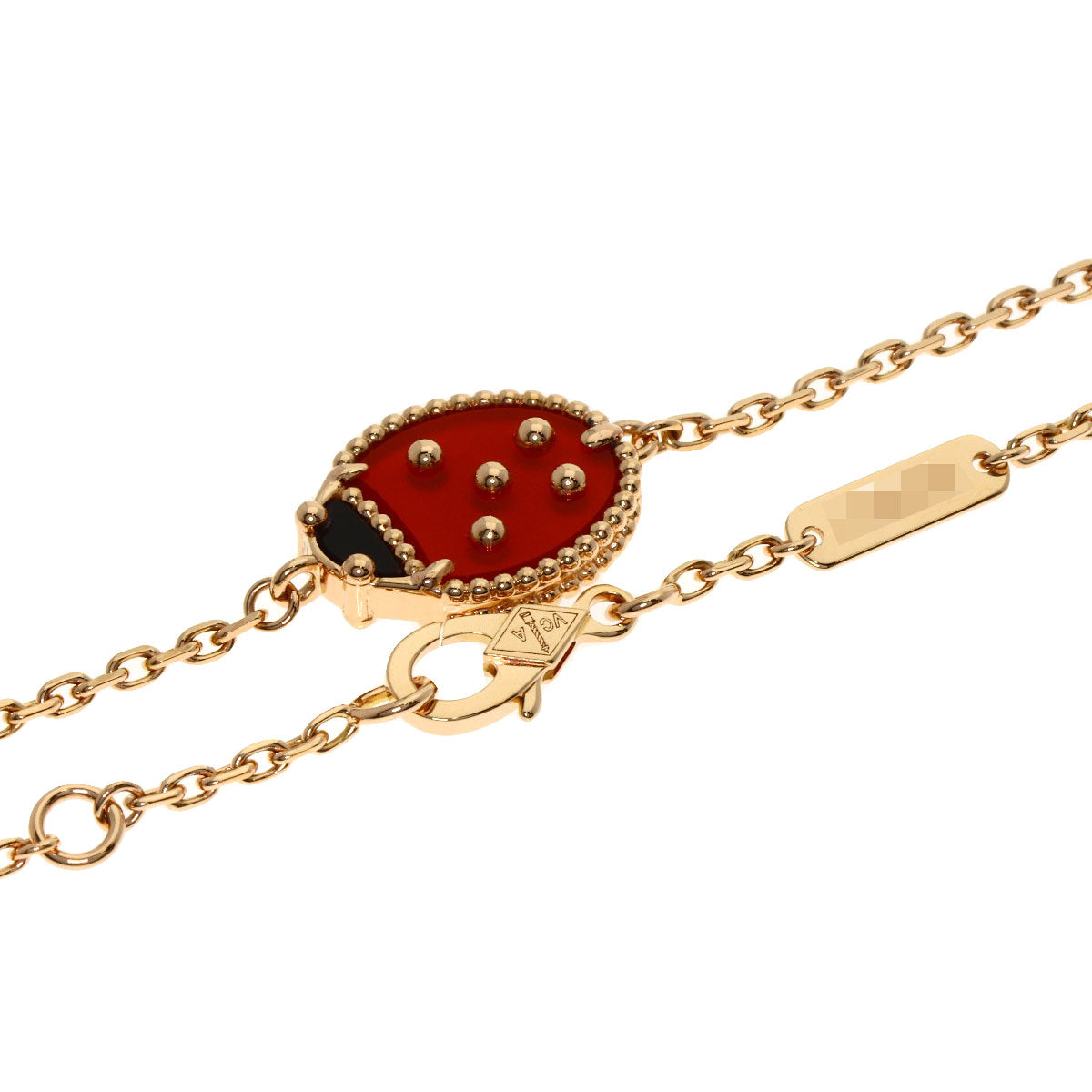 Van Cleef & Arpels Lucky Spring Onyx Carnelian Bracelet K18 Pink Gold Ladies [Used]