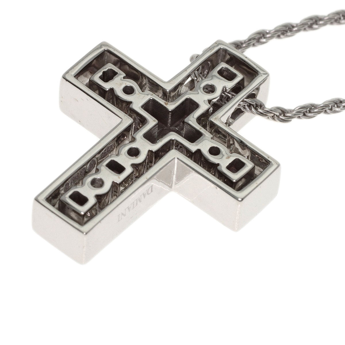 Damiani Belle Epoque Cross Diamond Necklace K18 White Gold Ladies [Used]