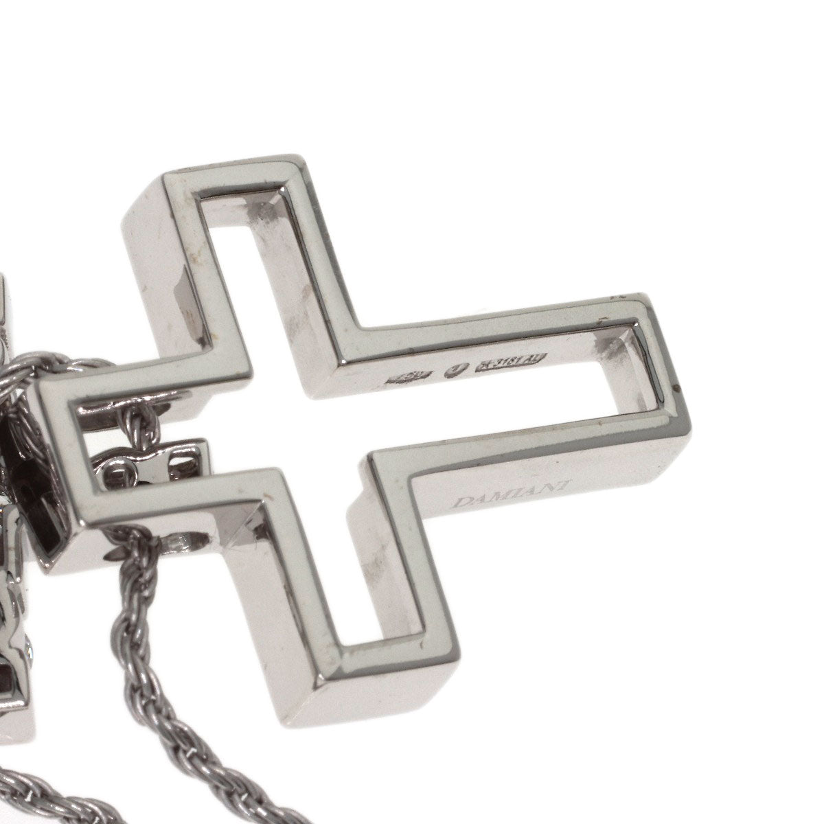 Damiani Belle Epoque Cross Diamond Necklace K18 White Gold Ladies [Used]