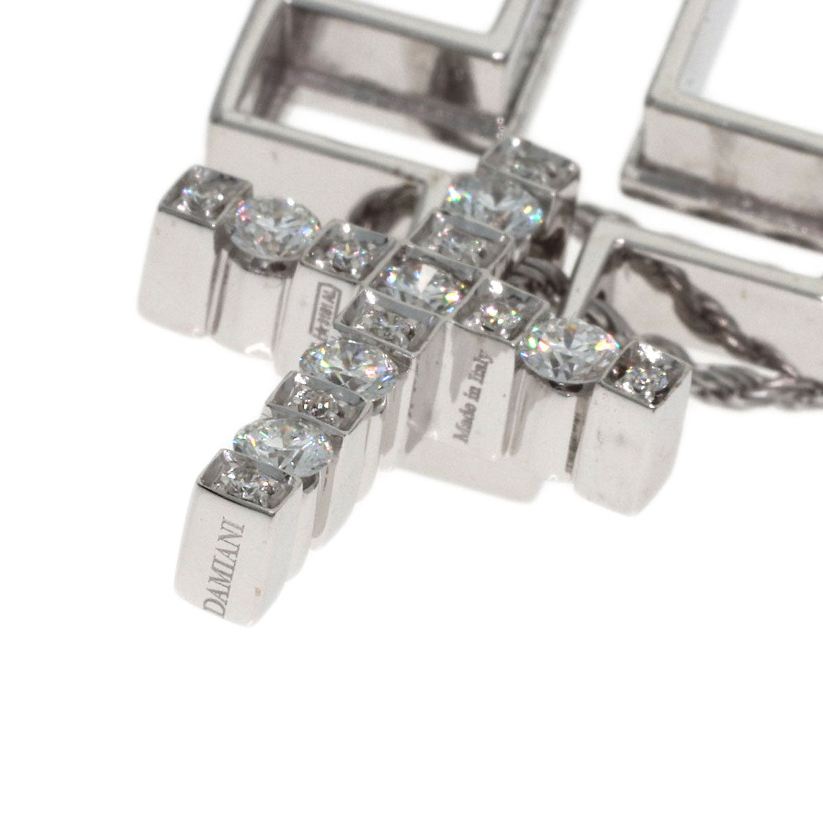 Damiani Belle Epoque Cross Diamond Necklace K18 White Gold Ladies [Used]