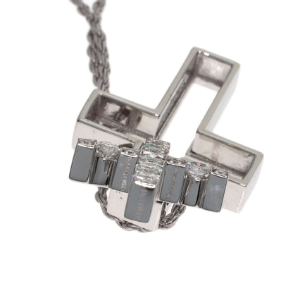 Damiani Belle Epoque Cross Diamond Necklace K18 White Gold Ladies [Used]