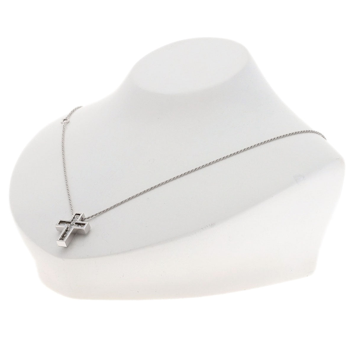 Damiani Belle Epoque Cross Diamond Necklace K18 White Gold Ladies [Used]