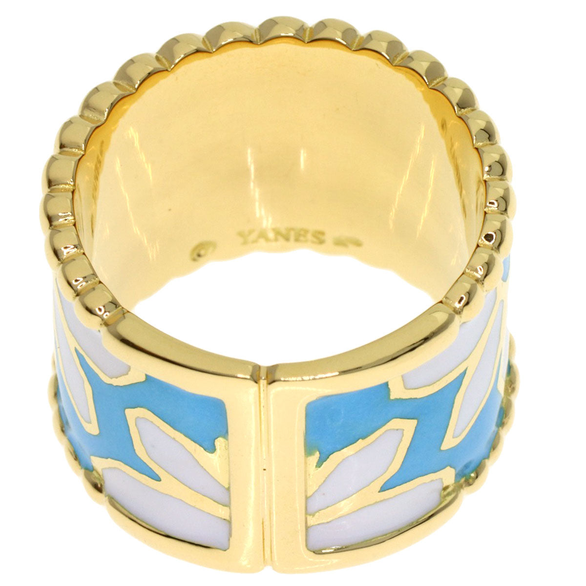YANES Flower Enamel Ring K18 Yellow Gold Ladies [Used]