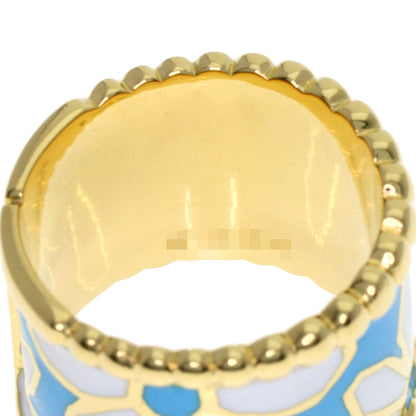 YANES Flower Enamel Ring K18 Yellow Gold Ladies [Used]