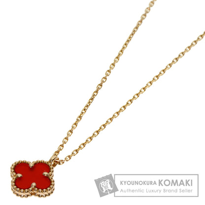 Van Cleef & Arpels Sweet Alhambra Carnelian Necklace K18 Pink Gold Ladies [Used]