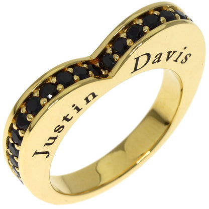 Justin Davis Heart Black Diamond Ring K18 Yellow Gold Ladies [Used]