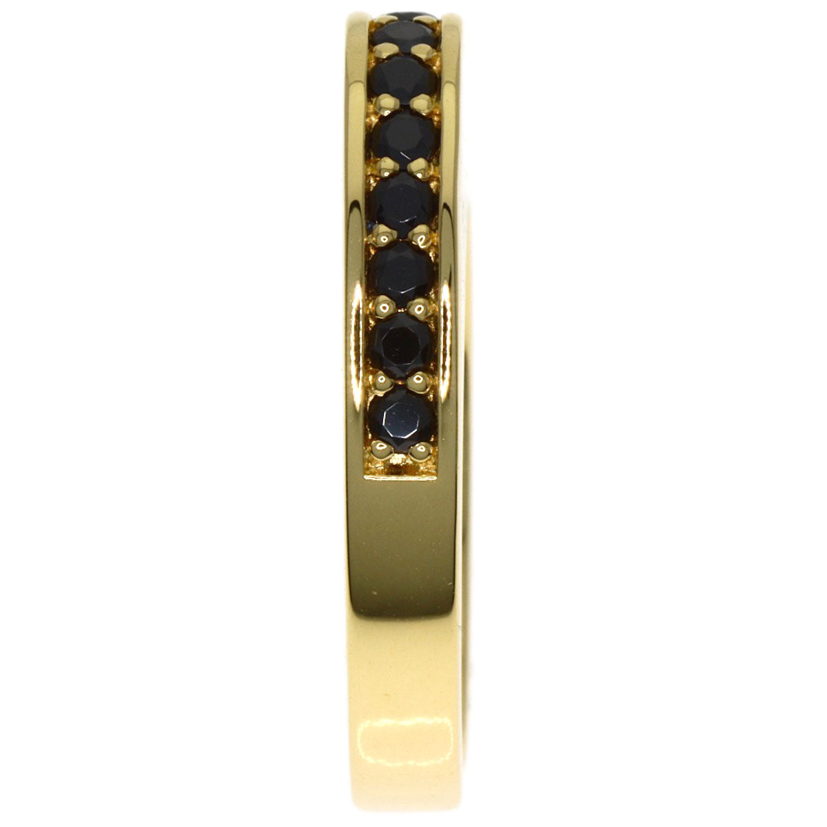 Justin Davis Heart Black Diamond Ring K18 Yellow Gold Ladies [Used]