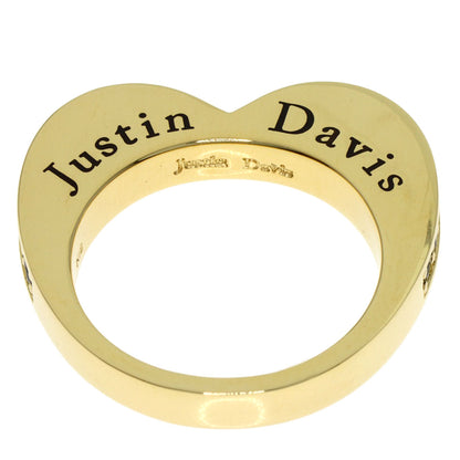 Justin Davis Heart Black Diamond Ring K18 Yellow Gold Ladies [Used]