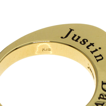 Justin Davis Heart Black Diamond Ring K18 Yellow Gold Ladies [Used]