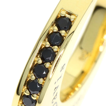 Justin Davis Heart Black Diamond Ring K18 Yellow Gold Ladies [Used]