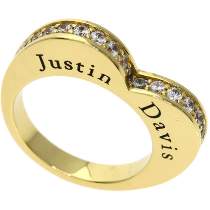 Justin Davis Heart Diamond Ring K18 Yellow Gold Ladies [Used]