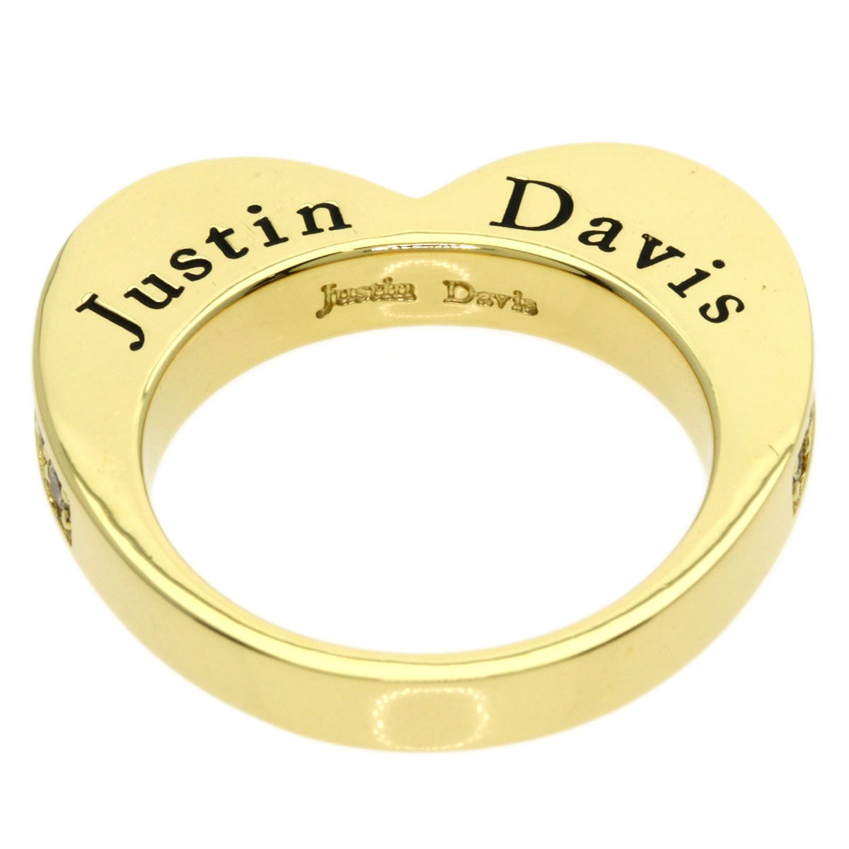 Justin Davis Heart Diamond Ring K18 Yellow Gold Ladies [Used]