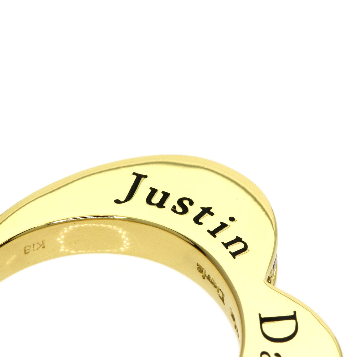 Justin Davis Heart Diamond Ring K18 Yellow Gold Ladies [Used]