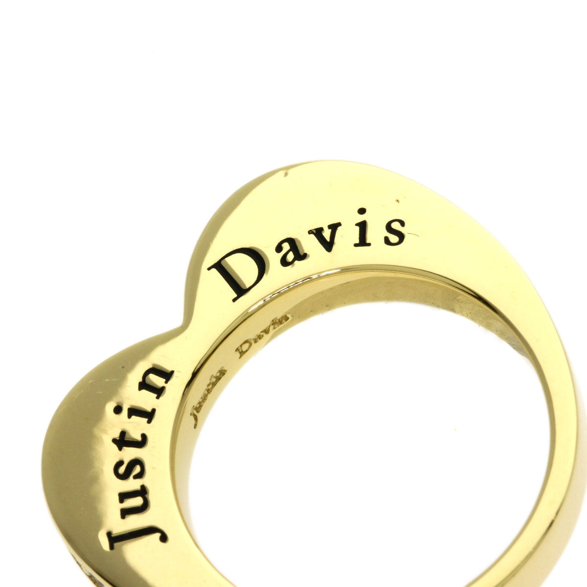 Justin Davis Heart Diamond Ring K18 Yellow Gold Ladies [Used]