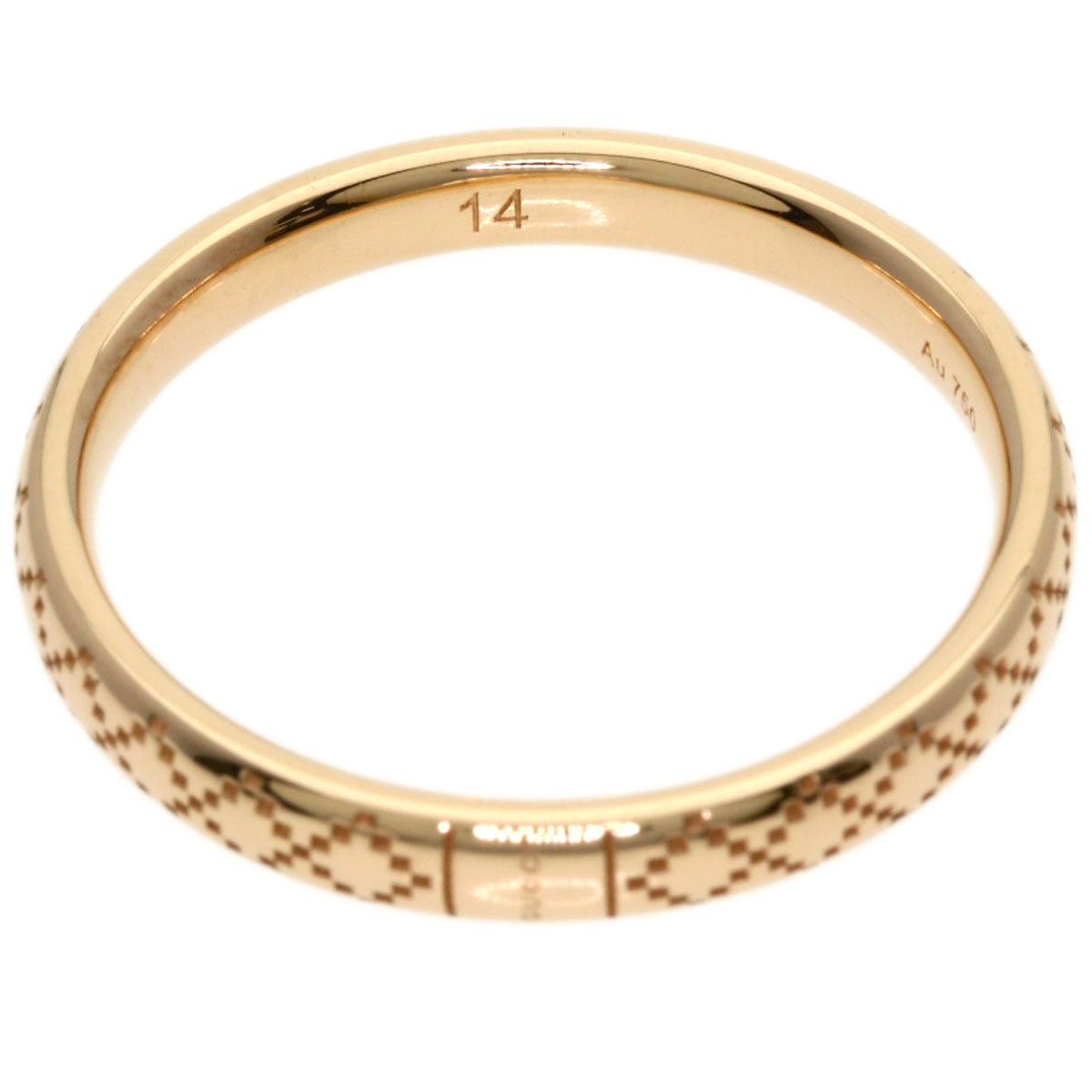 GUCCI Diamantissima #14 Ring K18 Pink Gold Ladies [Used]