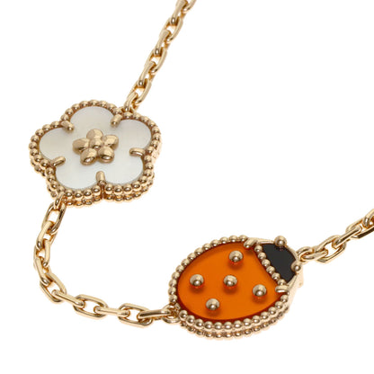 Van Cleef & Arpels Lucky Spring Onyx Carnelian Shell Bracelet K18 Pink Gold Ladies [Used]