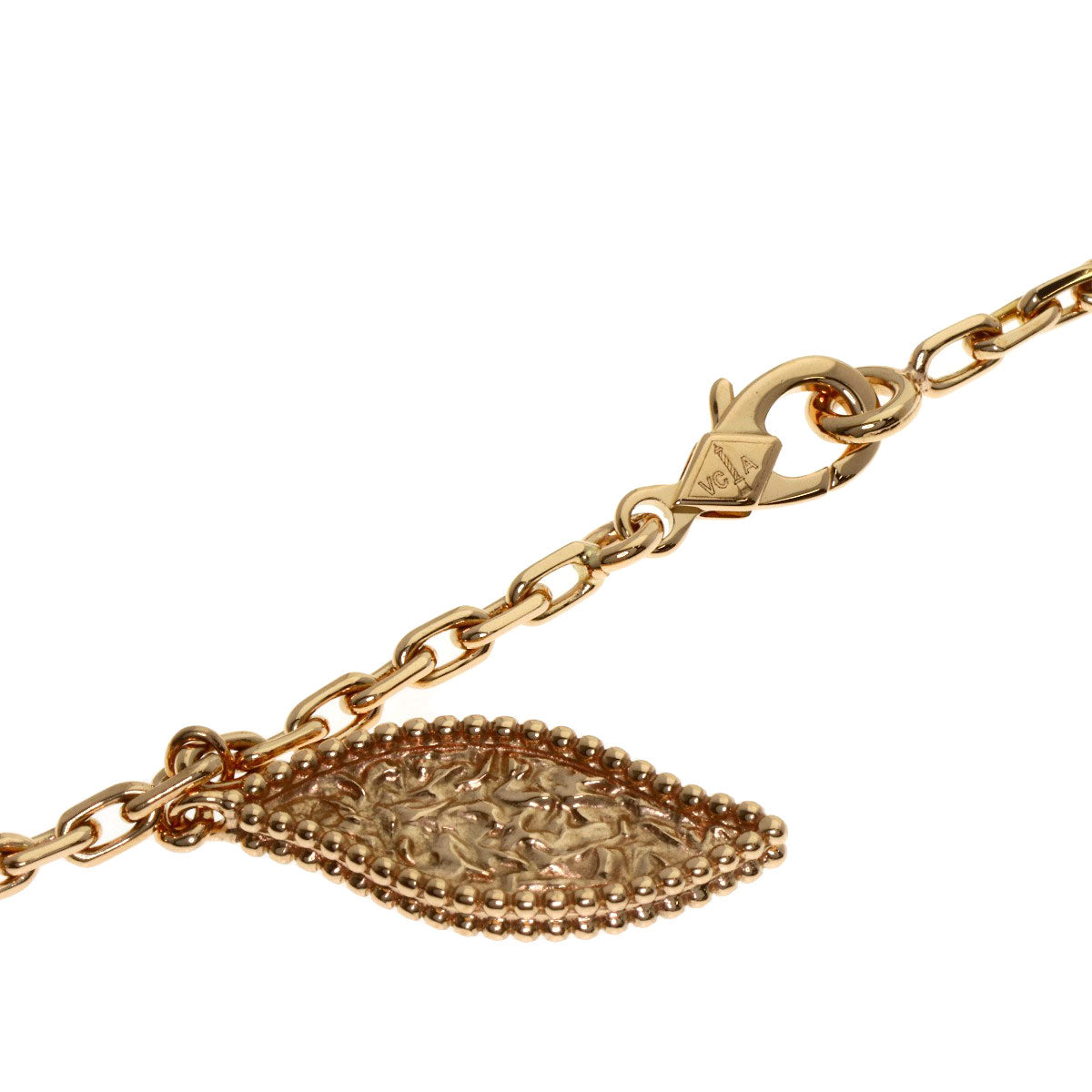 Van Cleef & Arpels Lucky Spring Onyx Carnelian Shell Bracelet K18 Pink Gold Ladies [Used]
