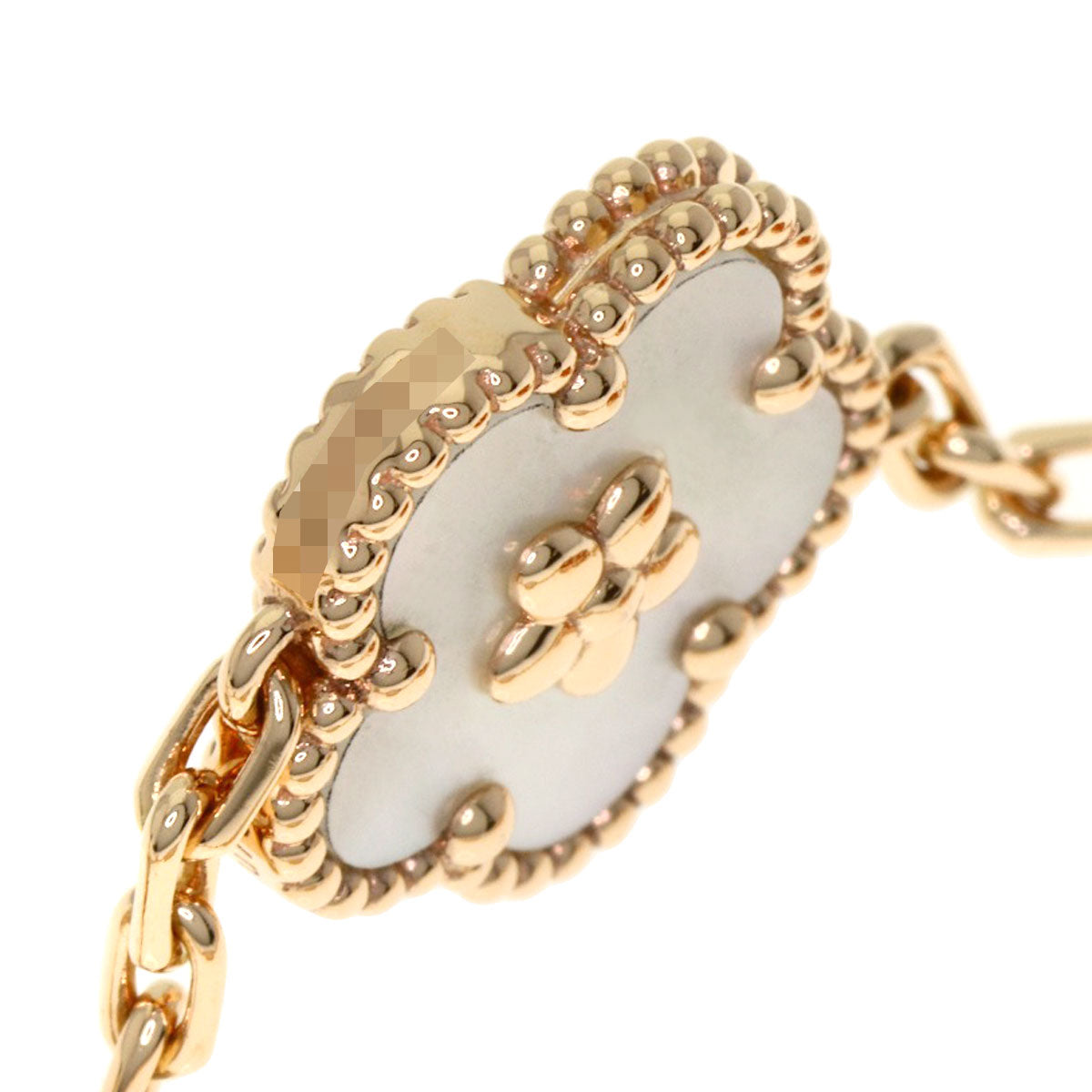 Van Cleef & Arpels Lucky Spring Onyx Carnelian Shell Bracelet K18 Pink Gold Ladies [Used]