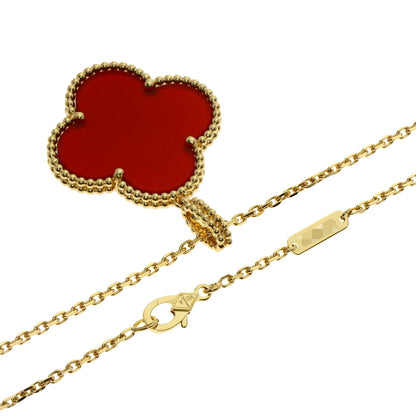 Van Cleef & Arpels Magic Alhambra Carnelian Necklace K18 Yellow Gold Ladies [Used]