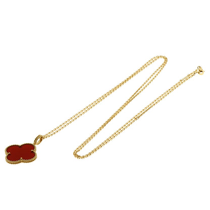 Van Cleef & Arpels Magic Alhambra Carnelian Necklace K18 Yellow Gold Ladies [Used]