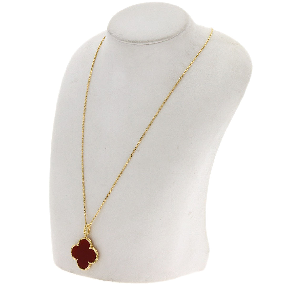 Van Cleef & Arpels Magic Alhambra Carnelian Necklace K18 Yellow Gold Ladies [Used]