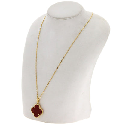Van Cleef & Arpels Magic Alhambra Carnelian Necklace K18 Yellow Gold Ladies [Used]