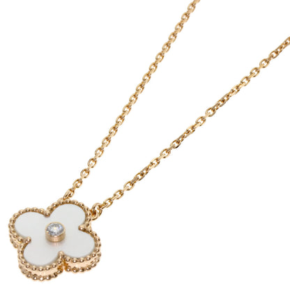 Van Cleef & Arpels Vintage Alhambra 1P Diamond Necklace K18 Pink Gold Ladies [Used]