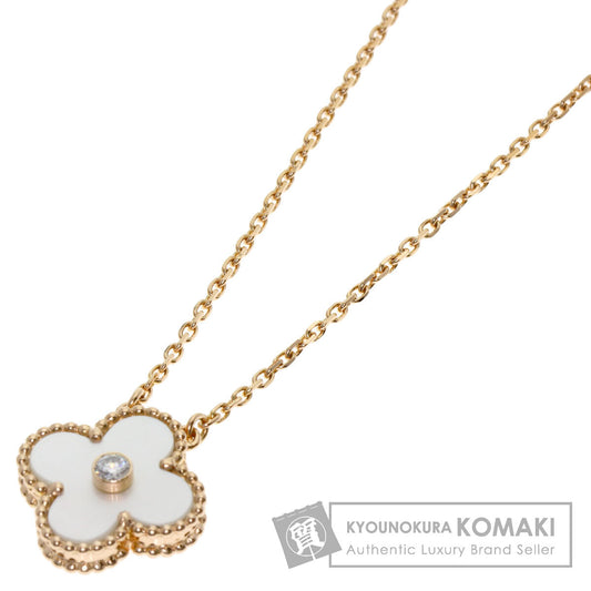 Van Cleef & Arpels Vintage Alhambra 1P Diamond Necklace K18 Pink Gold Ladies [Used]