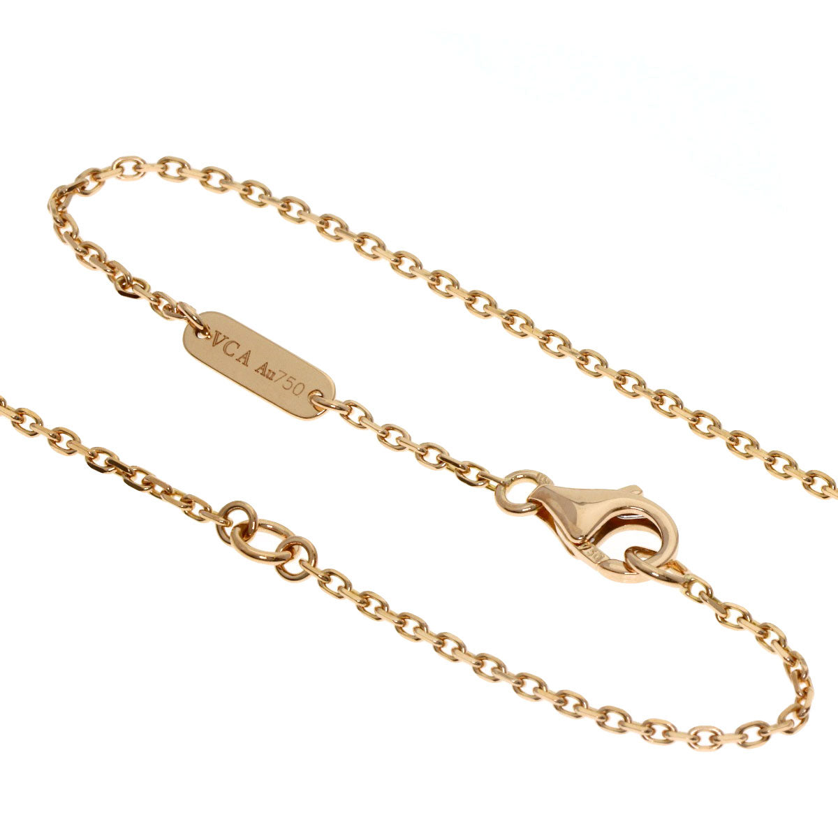 Van Cleef & Arpels Vintage Alhambra 1P Diamond Necklace K18 Pink Gold Ladies [Used]