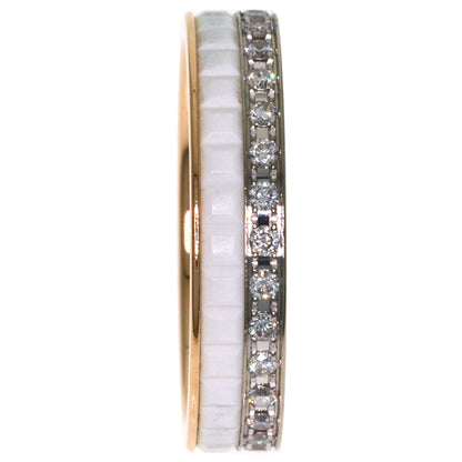 Boucheron Quatre White Diamond Half Ring #47 Ring K18 Pink Gold K18 White GoldLadies [Used]