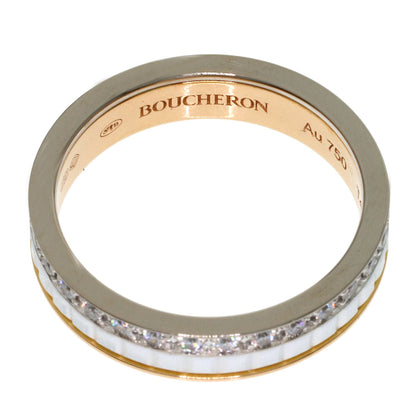 Boucheron Quatre White Diamond Half Ring #47 Ring K18 Pink Gold K18 White GoldLadies [Used]