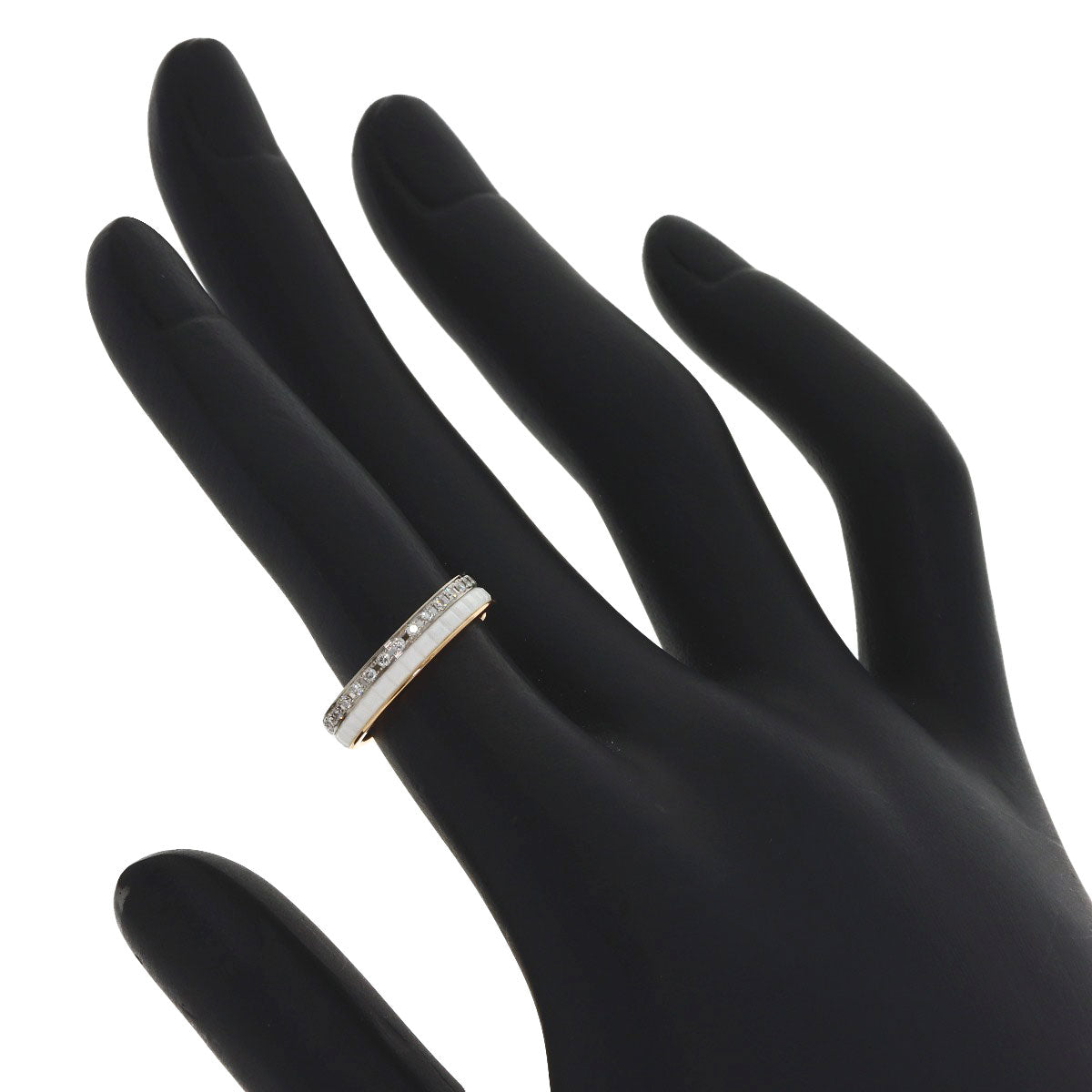 Boucheron Quatre White Diamond Half Ring #47 Ring K18 Pink Gold K18 White GoldLadies [Used]