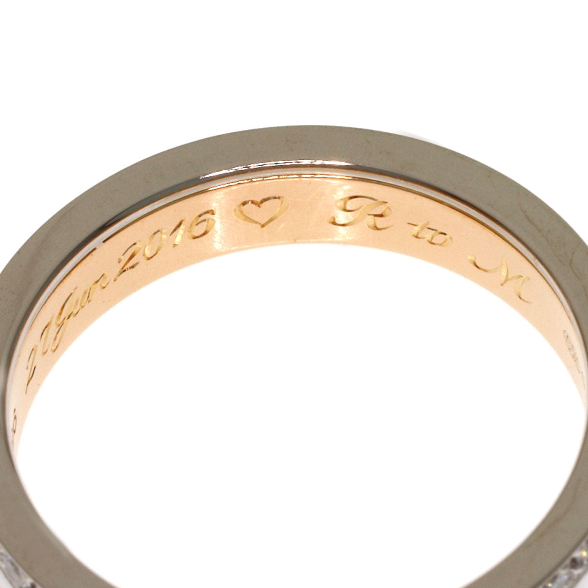 Boucheron Quatre White Diamond Half Ring #47 Ring K18 Pink Gold K18 White GoldLadies [Used]