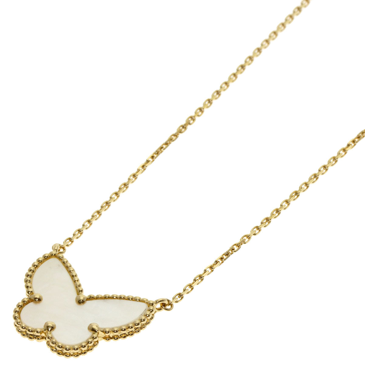Van Cleef & Arpels Lucky Alhambra Papillon Necklace K18 Yellow Gold Ladies [Used]