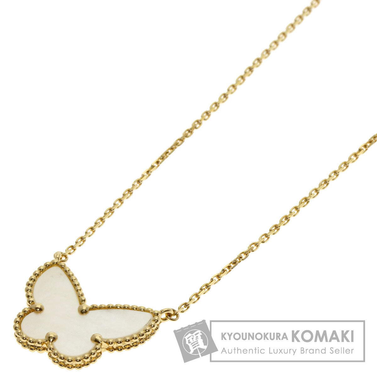 Van Cleef & Arpels Lucky Alhambra Papillon Necklace K18 Yellow Gold Ladies [Used]