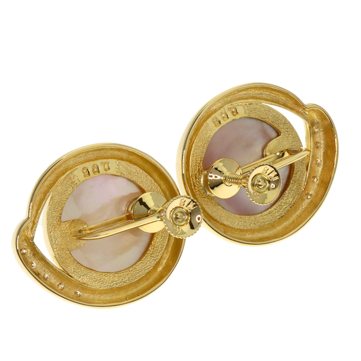 TASAKI Mabe Pearl Pearl Diamond Earring K18 Yellow Gold Ladies [Used]