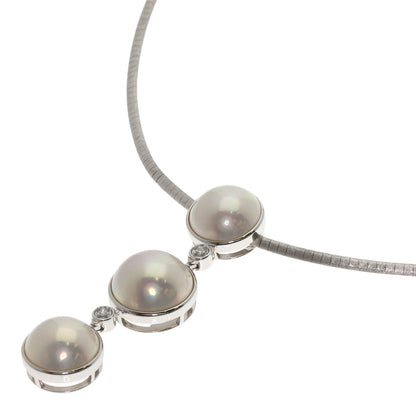 TASAKI Pearl Pearl Diamond Necklace K18 White Gold Ladies [Used]