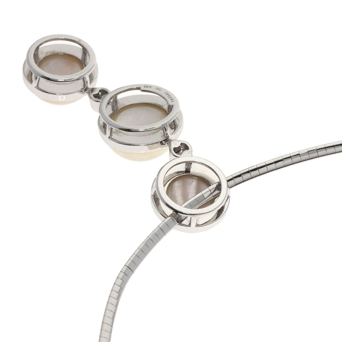 TASAKI Pearl Pearl Diamond Necklace K18 White Gold Ladies [Used]