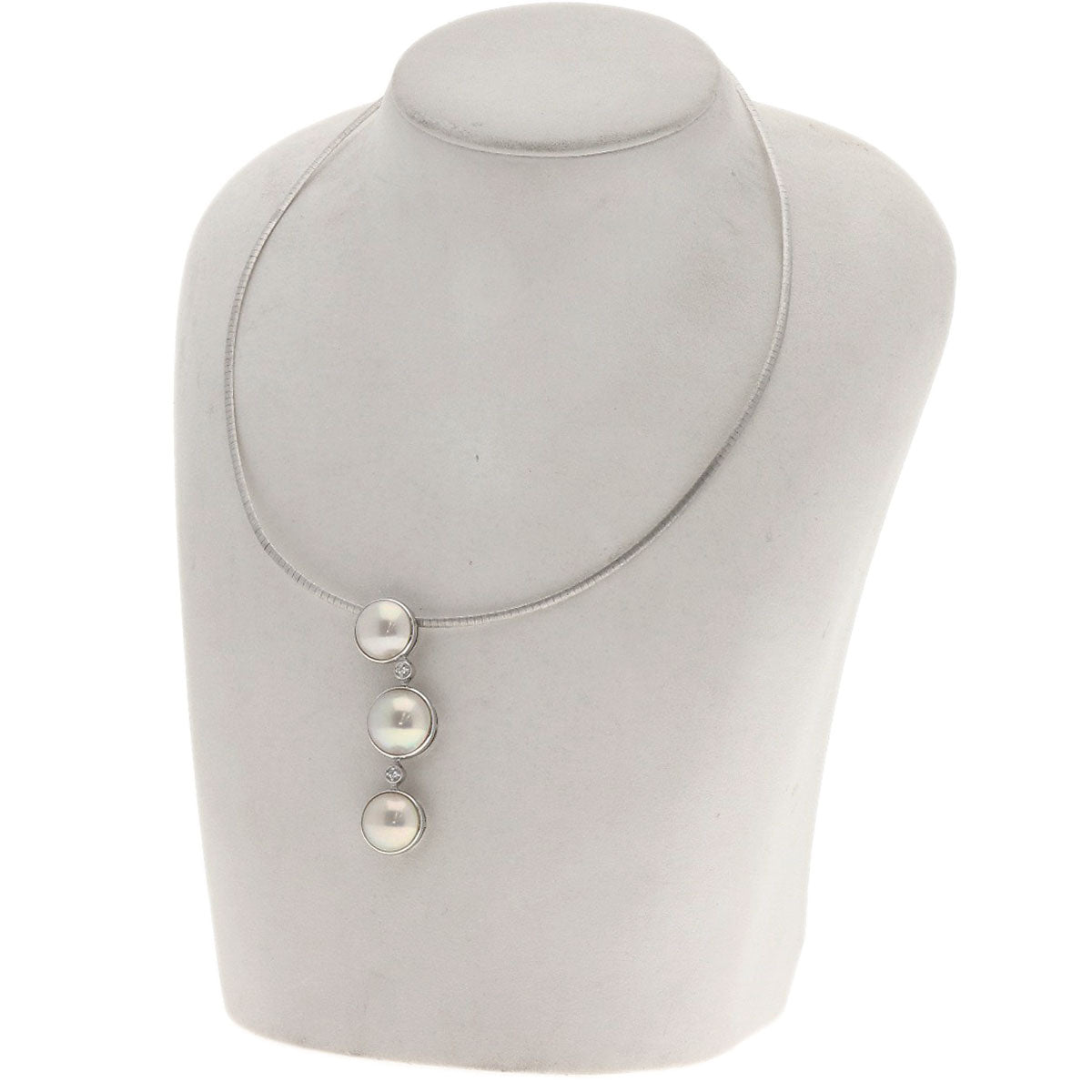TASAKI Pearl Pearl Diamond Necklace K18 White Gold Ladies [Used]