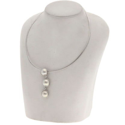 TASAKI Pearl Pearl Diamond Necklace K18 White Gold Ladies [Used]