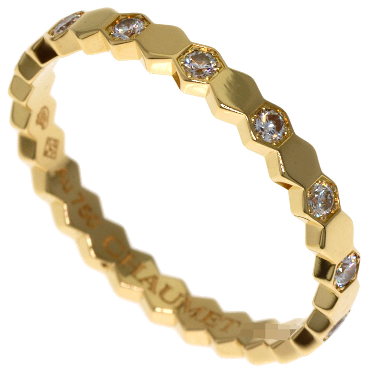 Chaumet Be My Love Honeycomb Diamond #51 Ring K18 Yellow Gold Ladies [Used]