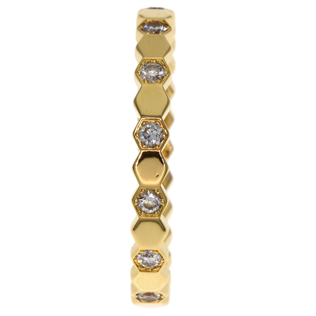 Chaumet Be My Love Honeycomb Diamond #51 Ring K18 Yellow Gold Ladies [Used]