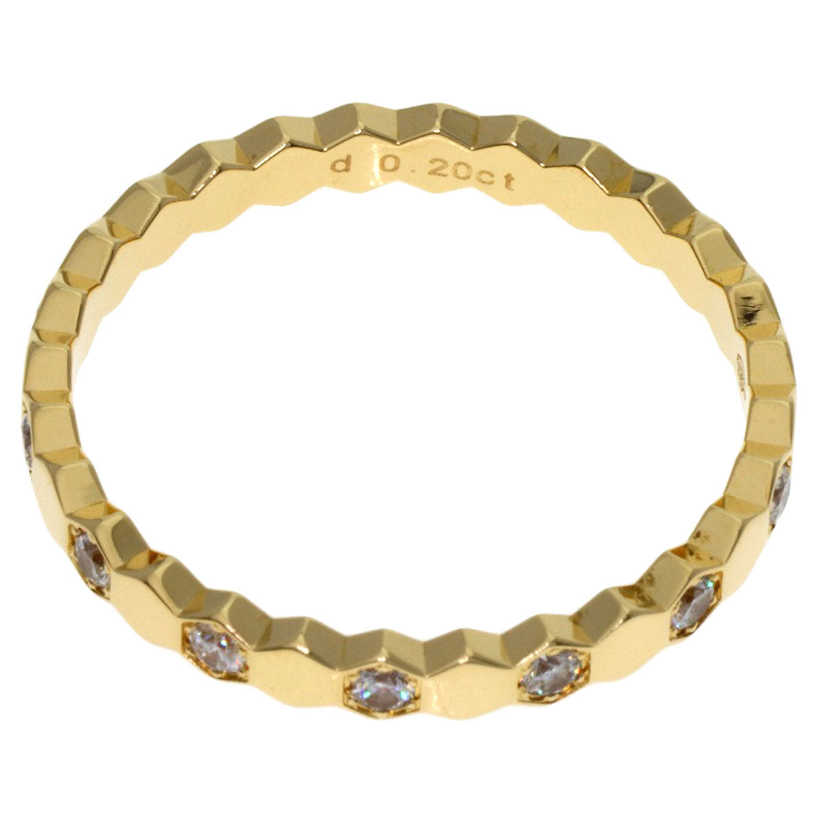 Chaumet Be My Love Honeycomb Diamond #51 Ring K18 Yellow Gold Ladies [Used]