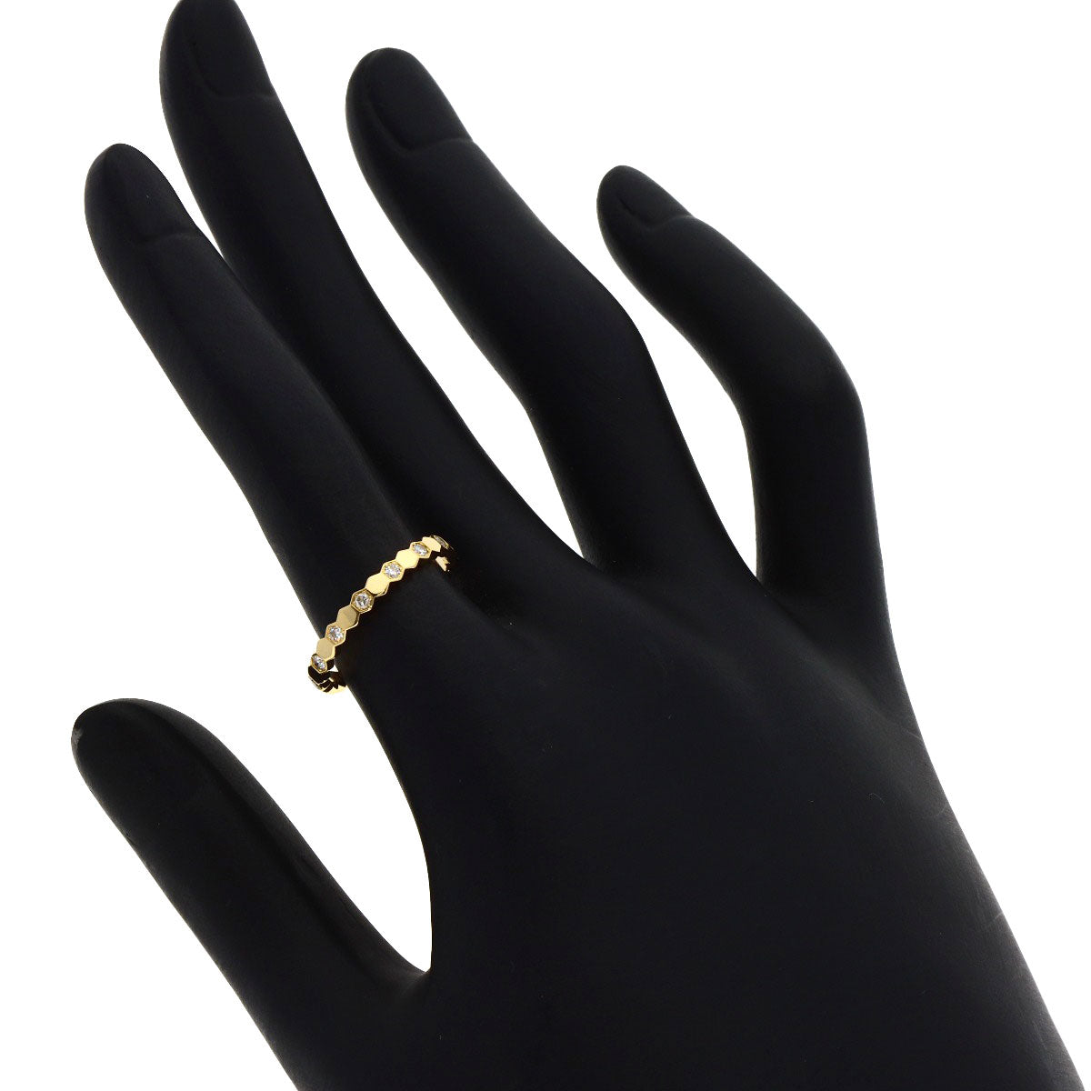 Chaumet Be My Love Honeycomb Diamond #51 Ring K18 Yellow Gold Ladies [Used]
