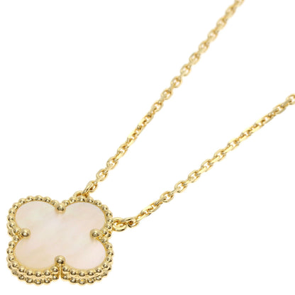 Van Cleef & Arpels Vintage Alhambra Mother of Pearl Necklace K18 Yellow Gold Ladies [Used]