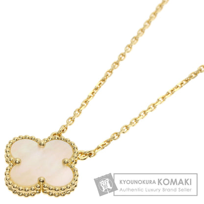 Van Cleef & Arpels Vintage Alhambra Mother of Pearl Necklace K18 Yellow Gold Ladies [Used]
